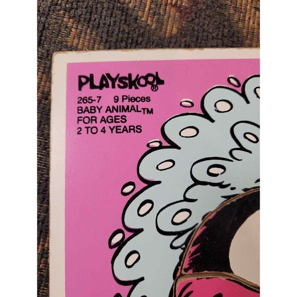 Vintage 1983 Playskool Baby Animal Wood Puzzle - Picture 2 of 4